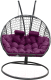 Кресло подвесное Craftmebelby Кокон Двойной Премиум Кольца (графит/фиолетовый) - 