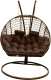 Кресло подвесное Craftmebelby Кокон Двойной Премиум Кольца (коричневый/коричневый) - 