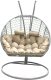 Кресло подвесное Craftmebelby Кокон Двойной Премиум Кольца (белый/бежевый) - 