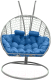 Кресло подвесное Craftmebelby Кокон Двойной Премиум Кольца (белый/голубой) - 