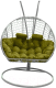 Кресло подвесное Craftmebelby Кокон Двойной Премиум Кольца (белый/зеленый) - 