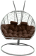 Кресло подвесное Craftmebelby Кокон Двойной Премиум Кольца (белый/коричневый) - 