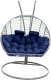 Кресло подвесное Craftmebelby Кокон Двойной Премиум Кольца (белый/синий) - 