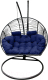 Кресло подвесное Craftmebelby Кокон Двойной Премиум Зигзаг (черный/синий) - 