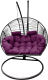 Кресло подвесное Craftmebelby Кокон Двойной Премиум Зигзаг (черный/фиолетовый) - 