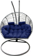Кресло подвесное Craftmebelby Кокон Двойной Премиум Зигзаг (графит/синий) - 