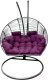 Кресло подвесное Craftmebelby Кокон Двойной Премиум Зигзаг (графит/фиолетовый) - 