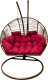 Кресло подвесное Craftmebelby Кокон Двойной Премиум Зигзаг (коричневый/алый) - 