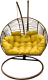 Кресло подвесное Craftmebelby Кокон Двойной Премиум Зигзаг (коричневый/желтый) - 