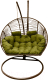 Кресло подвесное Craftmebelby Кокон Двойной Премиум Зигзаг (коричневый/зеленый) - 