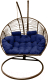 Кресло подвесное Craftmebelby Кокон Двойной Премиум Зигзаг (коричневый/синий) - 