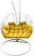 Кресло подвесное Craftmebelby Кокон Двойной Премиум Зигзаг (белый/желтый) - 