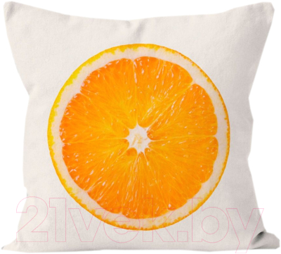Подушка декоративная Лен наш Апельсин 179029 (40x40, белый/оранжевый)