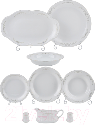 Набор столовой посуды Cmielow i Chodziez Kamelia Серый орнамент / 1024K04-OMAZ2303