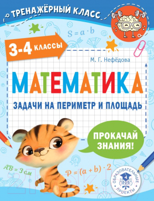 Учебное пособие АСТ Математика. Задачи на периметр и площадь. 3-4 классы (Нефедова М.Г.)