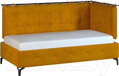 Односпальная кровать Genesis Мебель Svetlana 3 90x200 (горчичный)