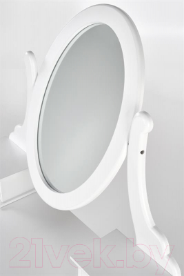 Туалетный столик с зеркалом Halmar Sara с табуретом (белый/белый)
