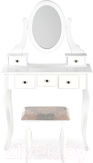 Туалетный столик с зеркалом Halmar Sara с табуретом