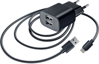 Зарядное устройство сетевое GAL UC-2489 в комплекте с кабелем USB A - 8 Pin - 