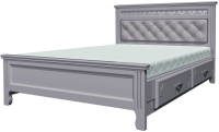 Двуспальная кровать Bravo Мебель Грация 160x200 с ящиками (антрацит) - 