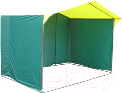 Торговая палатка Митек Домик 3.0х1.9 (желтый/зеленый)