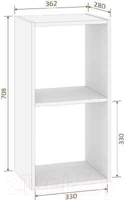 Стеллаж Кортекс-мебель Дельта-2 36x71 (белый)
