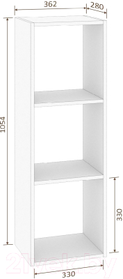 Стеллаж Кортекс-мебель Дельта-3 36x105 (белый)