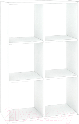 Стеллаж Кортекс-мебель Дельта-6 71x105 (белый)