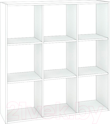 Стеллаж Кортекс-мебель Дельта-9 105x105 (белый)