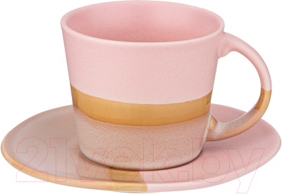 Чашка с блюдцем Bronco Sunset / 189-442 (розовый)