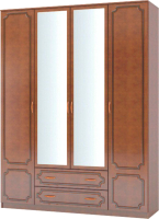 Шкаф Bravo Мебель Лак ШР-4 2 зеркала (орех шоколадный/лак орех темный) - 