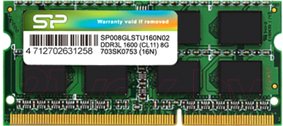 Оперативная память DDR3L Silicon Power SP008GLSTU160N02