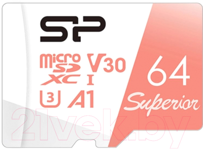 Карта памяти Silicon Power Superior microSDXC 64GB A1 Class 10 (SP064GBSTXDV3V20SP) (с адаптером)