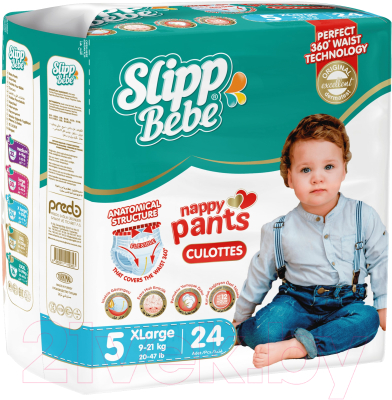 Подгузники-трусики детские Slipp Bebe XL 9-21кг / EP-305 (24шт)