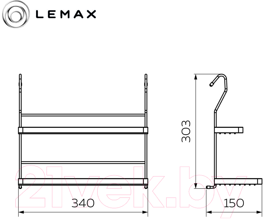 Полка для специй на рейлинг Lemax Mix YJ-G212 BL — фото 2
