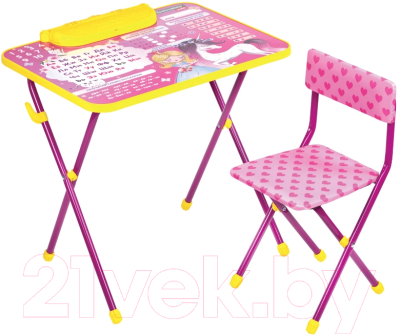 Комплект мебели с детским столом Brauberg Nika Kids. Принцесса / 532635 (розовый)