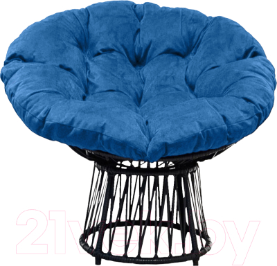 Кресло садовое Craftmebelby Папасан Премиум (черный/голубой)