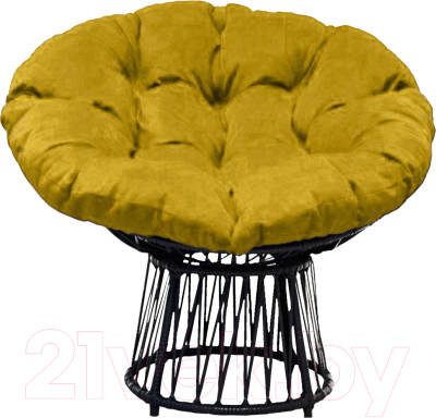 Кресло садовое Craftmebelby Папасан Премиум (черный/желтый)