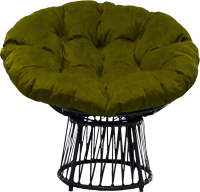 Кресло садовое Craftmebelby Папасан Премиум (черный/зеленый) - 