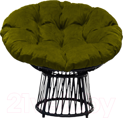 Кресло садовое Craftmebelby Папасан Премиум (черный/зеленый)