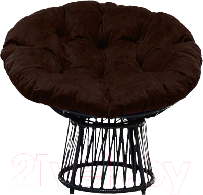 Кресло садовое Craftmebelby Папасан Премиум (черный/коричневый)