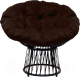 Кресло садовое Craftmebelby Папасан Премиум (черный/коричневый) - 
