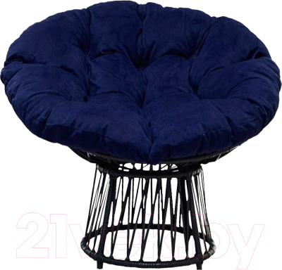 Кресло садовое Craftmebelby Папасан Премиум (черный/синий)