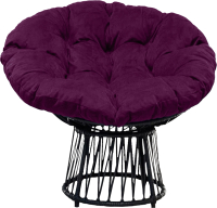 Кресло садовое Craftmebelby Папасан Премиум (черный/фиолетовый) - 