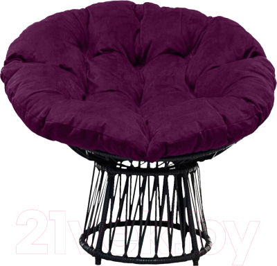 Кресло садовое Craftmebelby Папасан Премиум (черный/фиолетовый)