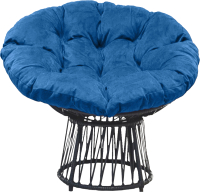 Кресло садовое Craftmebelby Папасан Премиум (графит/голубой) - 