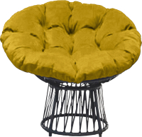 Кресло садовое Craftmebelby Папасан Премиум (графит/желтый) - 