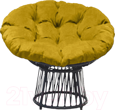 Кресло садовое Craftmebelby Папасан Премиум (графит/желтый)