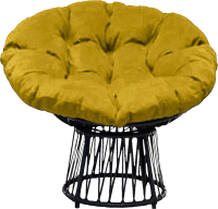 Кресло садовое Craftmebelby Папасан Премиум (коричневый/желтый) - 