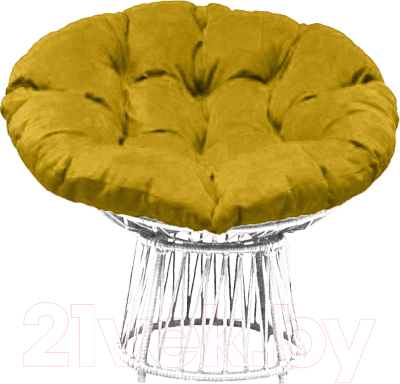 Кресло садовое Craftmebelby Папасан Премиум (белый/желтый)